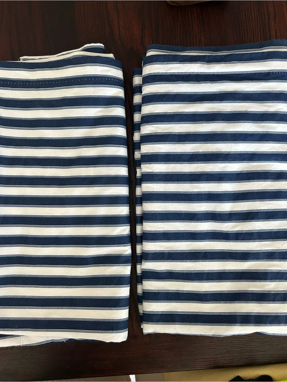 Croscill Curtains Navy and White Stripes 38 x 84